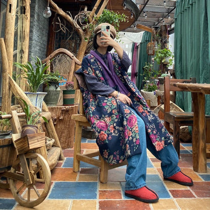 Gilet ample en coton et lin – Style bohème naturel