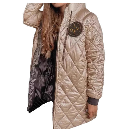 Manteau long matelassé à capuche