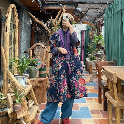 Gilet ample en coton et lin – Style bohème naturel