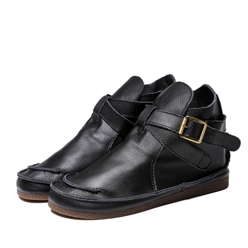 Bottines Martin plates vintage en cuir