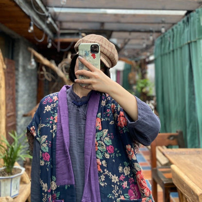 Gilet ample en coton et lin – Style bohème naturel