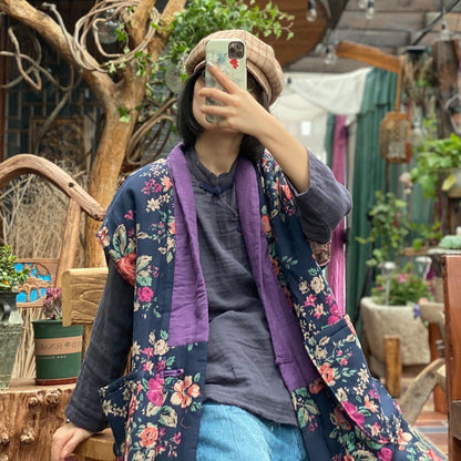 Gilet ample en coton et lin – Style bohème naturel