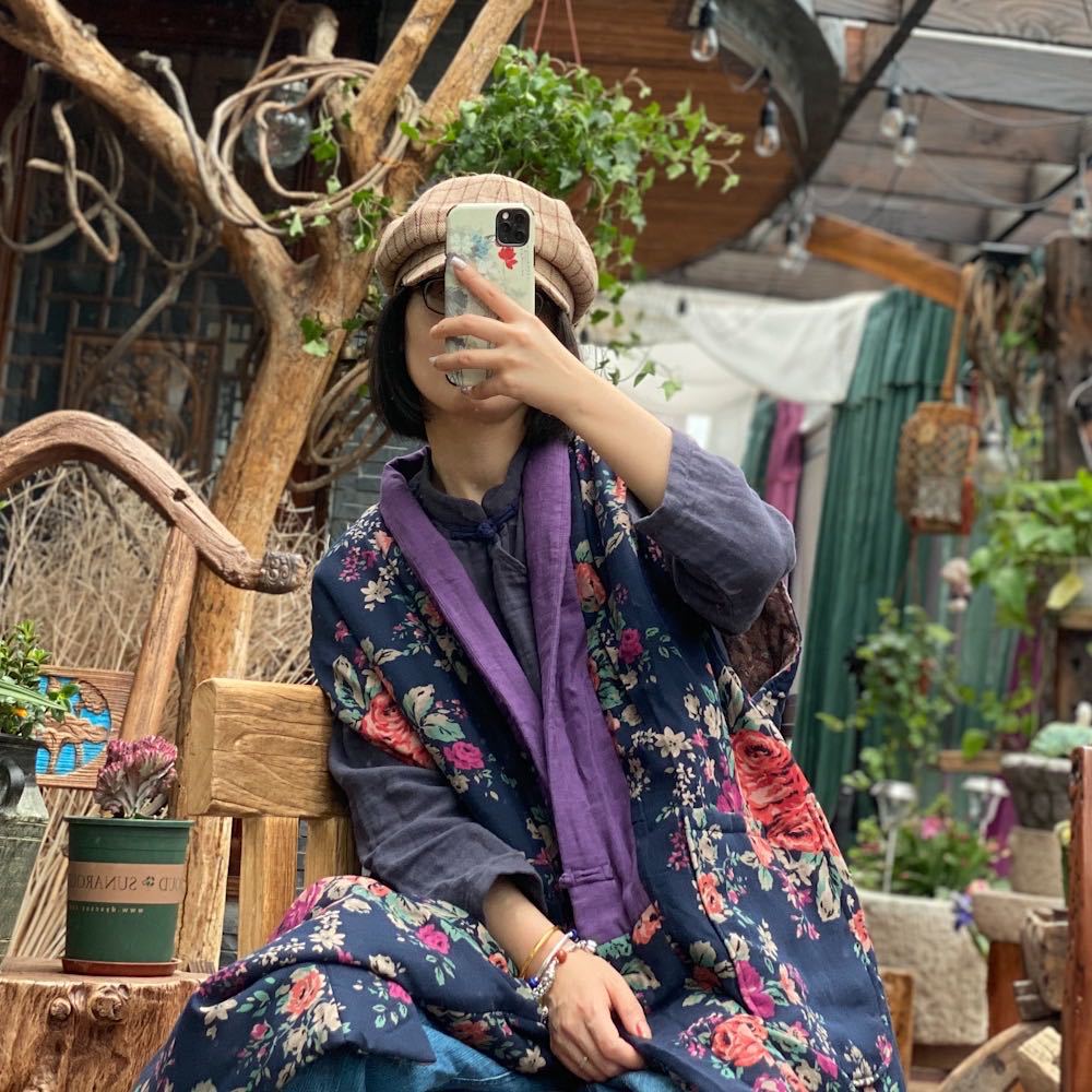 Gilet ample en coton et lin – Style bohème naturel