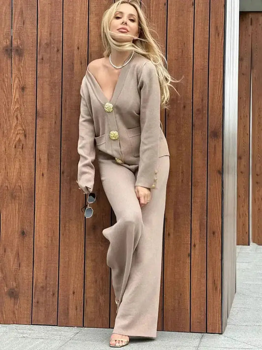 Ensemble Cardigan Décontracté et Pantalon