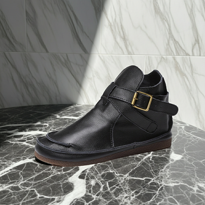 Bottines Martin plates vintage en cuir