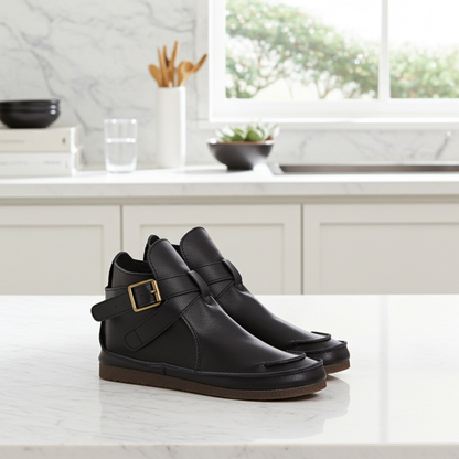 Bottines Martin plates vintage en cuir