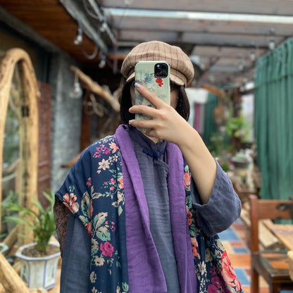 Gilet ample en coton et lin – Style bohème naturel