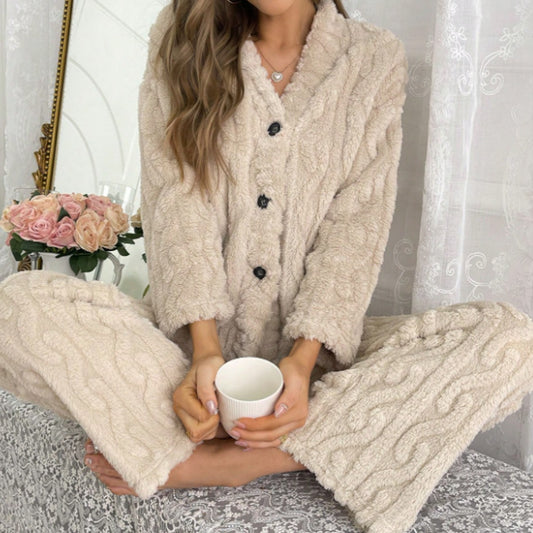 Cardigan Pyjama Douillet en Polaire Chenille