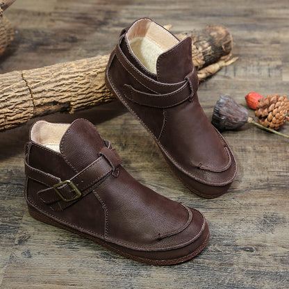 Bottines Martin plates vintage en cuir